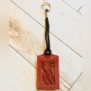 Luggage Tag in Red Leather
